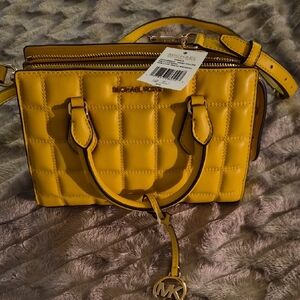 Michael Kors Mustard Quilted Satchel